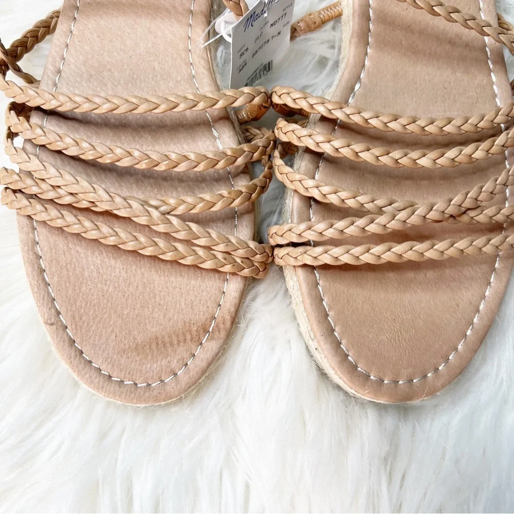NWT Madewell The Kathryn Espadrille Slide Sandal in Leather